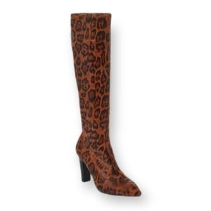 NIB CHARLES BY CHARLE DAVID LEOPARD STRETCH KNIT BOOT 5.5